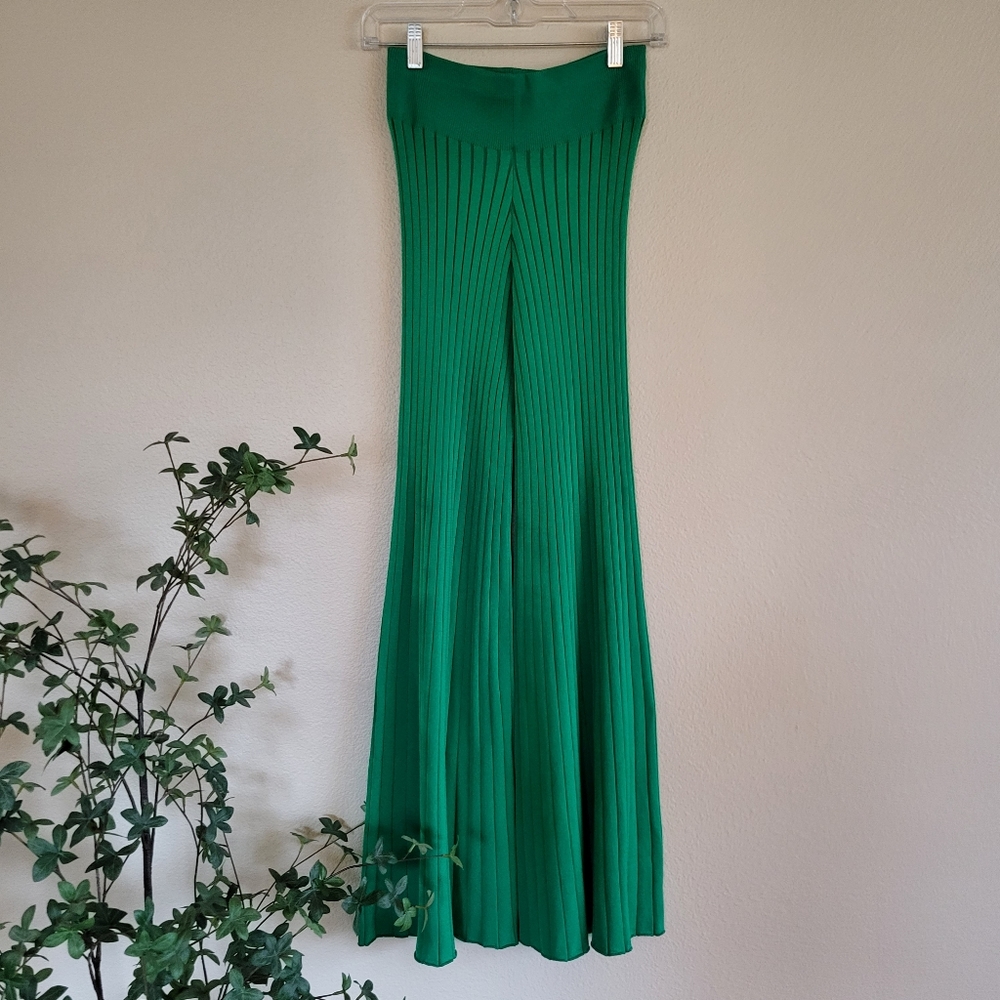 A.L.C. Green Ribbed Flare Astrid Pants sz XS - Picture 3 of 7